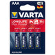4x baterías alcalinas Varta Longlife Max Power AAA de larga duración