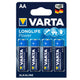 4x baterías alcalinas Varta Longlife Power AA LR6 R6