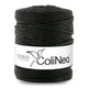 ColiNea Cordón de algodón con alma de algodón, trenzado, 5 mm, 200 m, Color negro