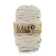 WAS Cordón de algodón con alma de poliéster, Trenzado, 9 mm, 50 m, Color beige claro