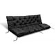 KingGarden Almofada para banco de jardim impermeável com 2 almofadas laterais 42x42 cm 1+2 Conjunto de 3 peças Codura de PVC impermeável (preto, 100x60x50cm + 2 almofadas 42 x 42 cm)