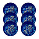 Arco Design Juego de salvamanteles Bertoni, 6 piezas, redondo, 33 cm, Medianoche