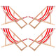 Woodok Juego de 4 Tumbonas de Madera de Haya para Playa, Jardín, Balcón y Terraza, Plegable, hasta 120 kg, Color Rayas Rojas