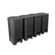 Conjunto de reciclagem Practic 4 contentores de lixo com pedal 40 L, grafite escuro, 10106593