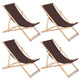 Conjunto de 4 espreguiçadeiras GreenBlue GB183 Classic Brown Beech