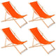 Espreguiçadeira GreenBlue GB183 Classic Beech, Laranja, Embalagem de 4