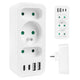 Toma de corriente x3 + 4xUSB Maclean, divisor de 3 tomas, 2xUSB A, 2xUSB C PD 20W, 1x16A + 2x6A, MCE248 F/W