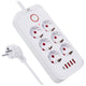 Regleta de enchufes Maclean, cable alargador de 6 tomas + 4xUSB, 110-240 V CA 50/60 Hz, 2,1 A máx. 2500 W, 1,5 m, blanco, MCE389 W