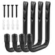 Maclean MC-489 Juego de 4 soportes de pared, para neumáticos, ruedas, escalera, bicicleta, acero, carga máx. 22kg/soporte