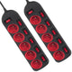 Regleta Maclean, cable alargador de 5 tomas, con interruptores, 250VAC/10A, 1,5m, MCE204, 2 unidades