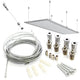 Kit de montaje en techo para tubos radiantes Cronos, longitud del cable 1 m, en acero inoxidable