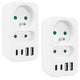 Toma de corriente Maclean x2 + 4xUSB, divisor con 2 tomas, 2xUSB A, 2xUSB C PD 20W, 1x16A + 1x6A, MCE249 F/W, 2 piezas