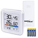 Estación meteorológica inalámbrica GreenBlue, temperatura + humedad IN/OUT, reloj + alarma + fecha, selección °C / °F, alcance hasta 60 m, GB169, 4 pilas AAA