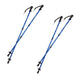 Bastones de aluminio para marcha nórdica, telescópicos, de 65 a 135 cm, color azul, 2 pares