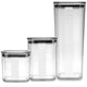 Recipientes de cocina Practic, para productos a granel, capacidad de 0,6 l, 0,9 l y 1,5 l, con tapas con junta de estanqueidad,
