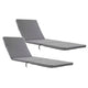 Cojín para tumbona Daytona, color gris, tejido S-550 Melange, tamaño 192 x 64 cm, sujeción con correa de goma, impermeable, Melange S-23, 2 unidades