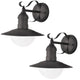 Aplique de jardín Oslo Rabalux para fachada, negro, E27, máx. 60 W, IP43, 230 V, 2 unidades
