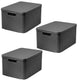 Cesta Curver, universal, con tapa, gris, Rattan Style L, 3 unidades