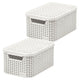 Cesta Curver, universal, con tapa, color crema, Rattan Style M, 2 unidades