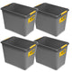 Contenedor Moxom SolidStore, capacidad de 80 l, color gris, tapa con cierres a presión, con ruedas, sin BPA, 04-0217, 4 unidades