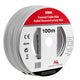 Cabo coaxial 1.0 com núcleo de 1 mm de espessura CCS RG6 100m Maclean MCTV-572