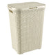 Cesto para roupa suja com bandeja de creme The Curver Natural Style 60l