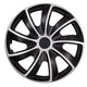 Tapacubos universales 15 " 4 piezas en negro y plata QUAD BICOLOR CS