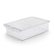 Contenedor de comida con tapa de plástico para el refrigerador.