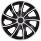 Tapacubos universales negro y plata 13 " 4 piezas QUAD BICOLOR CS