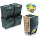 Sortibox 4x25L Juego de 4 cubos de reciclaje, color gris