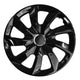 Tapacubos 14 " lacado negro conjunto de 4 piezas fácil instalación NRM STIG
