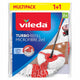 Cabeça de reposição 2 em 1 para Vileda Easy Wring & Clean Turbo, vermelho/branco Vileda Turbo
