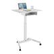 Mesa para laptop ajustável em altura com rodas e gaveta ajustável em altura até um máximo de 113 cm e um máximo de 8 kg (branco)