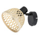 Candeeiro de rattan, ind.spot.E14 1xMAX15W, preto - candeeiro de parede