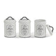 Paris 3 peças de latas de armazenamento conjunto de latas de armazenamento de metal açúcar café chá recipiente de cozinha açúcar café chá 3x Ø11.3x18.5cm branco/preto