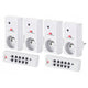 Tomadas sem fio MCE153 4 unid. 3600W + 2 controles + baterias para os controles