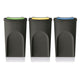 Contentor de reciclagem Keden Sortibox 3x35L preto