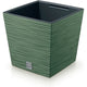 Plantadora quadrada baixa Prosperplast Furu com inserção DFS240-5615C - cor verde terra