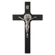 Cruz de madeira de São Bento Pendente Cruz com Símbolo da Paixão (Preto, 18x10x1,8cm)