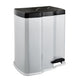Lixeira com pedal Keepeper Gunnar 7 L + 15 L prata clara feita de plástico resistente adequada para coleta seletiva de resíduos em casa e no escritório
