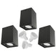 Luminária de superfície/tubo Maclean 3x, spot, quadrada, alumínio, GU10, 80x80x115mm, preta, MCE426 B + 3 lâmpadas LED de 5W