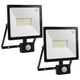 2 focos LED Maclean MCE650 WW PIR com sensor de movimento, fino, 50 W, 4000 lm, branco quente (3000 K), IP44