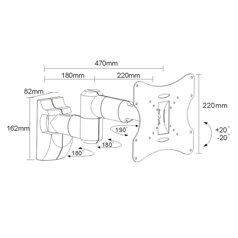 Soporte para televisor o monitor Maclean, universal, máx. VESA 200x200, 23-50", 30 kg, plateado, MC-503A S
