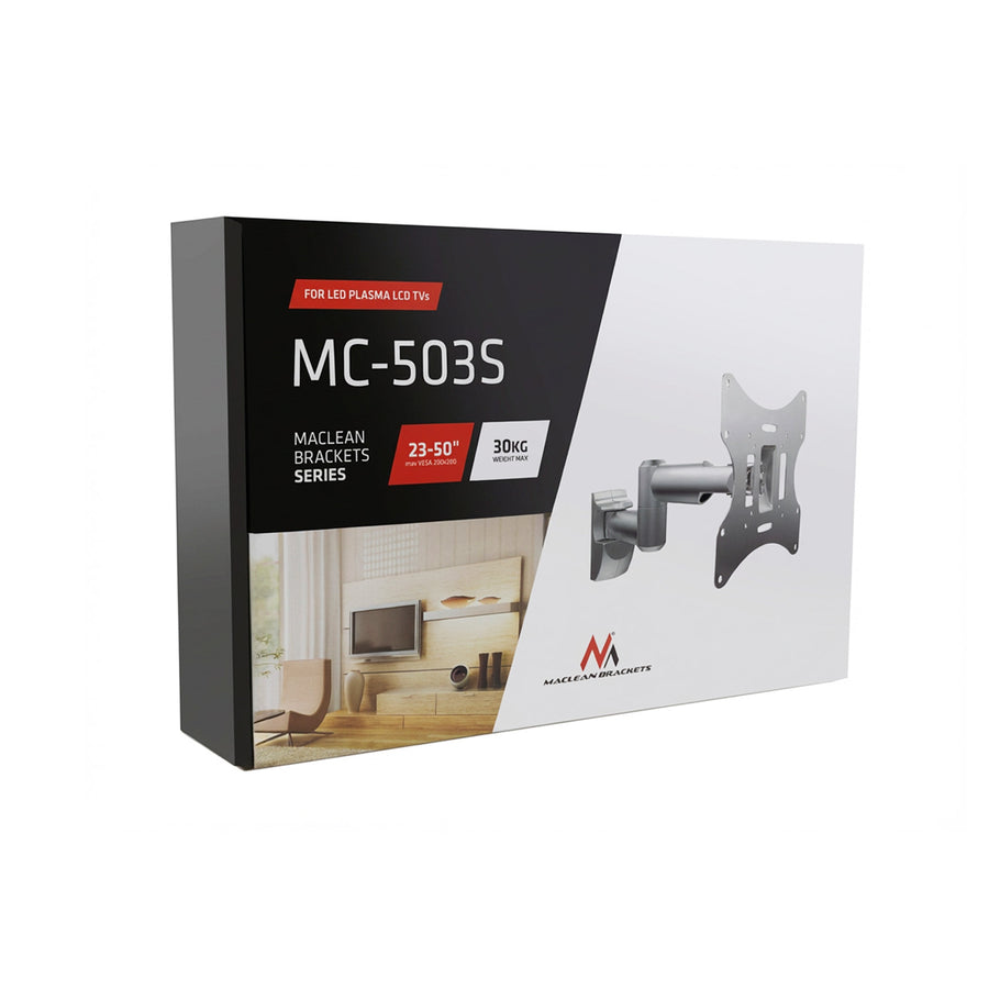 Soporte para televisor o monitor Maclean, universal, máx. VESA 200x200, 23-50", 30 kg, plateado, MC-503A S