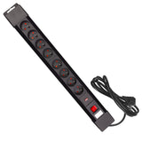 Regleta 8 enchufes, interruptor iluminado, protección para niños