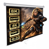 Pantalla de proyección de 100" para pared o techo Maclean MC-594