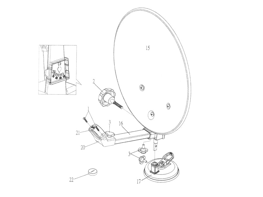 Juego de satélite para camping Megasat Satellite Antenna 35 maletas