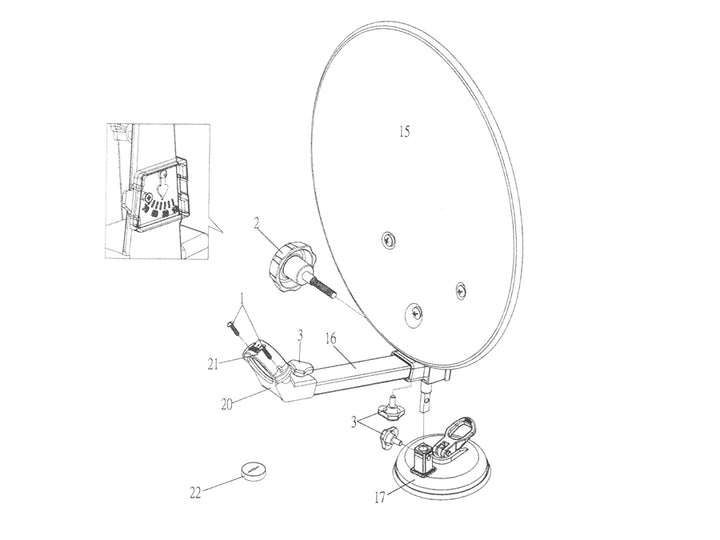 Juego de satélite para camping Megasat Satellite Antenna 35 maletas