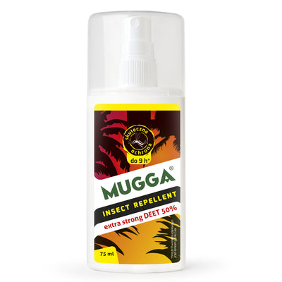 Mugga Deet Spray 50%, Repelente de Insetos, contra mosquitos, carraças, 75ml