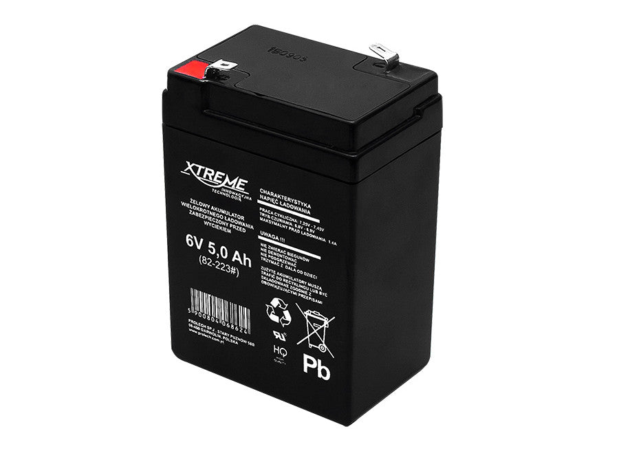 Bateria de gel isenta de manutenção com capacidade de 5 Ah - 6 V